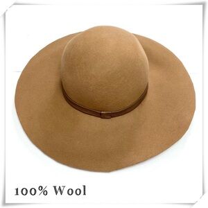 FOREVER 21 Wool Felt Floppy Hat in Camel Tan